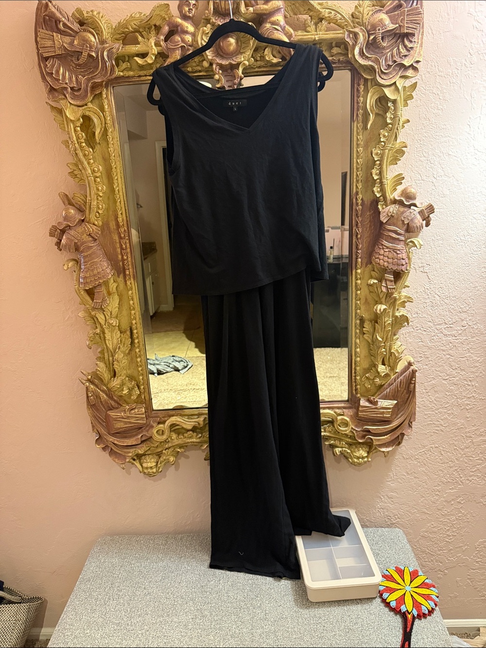 Duet Black Sleeveless Wide-Leg Nursing Jumpsuit maternity